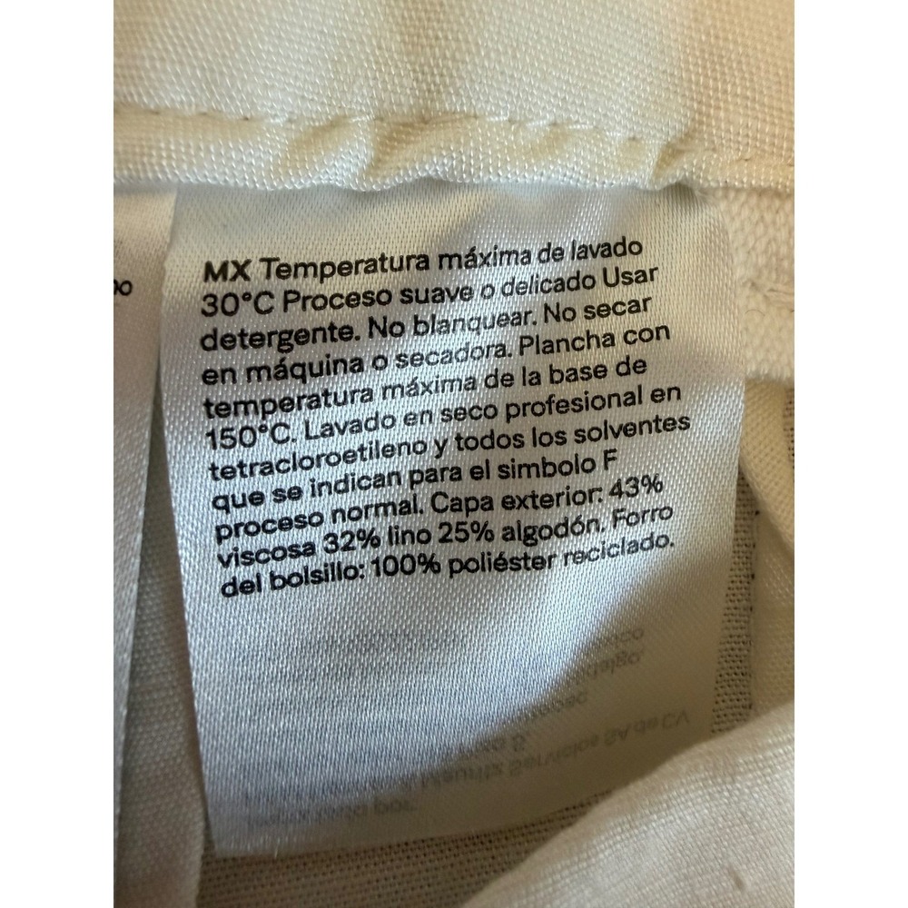HM Women Off White Linen Blend Wide Leg Pleated Trousers Pants Size 18 NEW - Picture 7 of 10